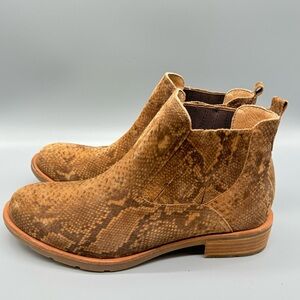 Sofft Bellis III Waterproof Chelsea Boots Brown Snakeskin Womans sz 10 Orig $150